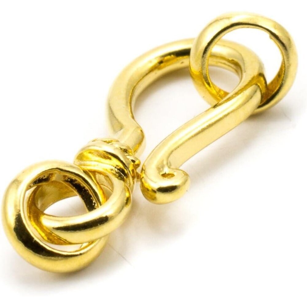 14K Gold Plate Deco Hook and Eye Clasp--15mm Gold Elegance Cousin Corporation Ne
